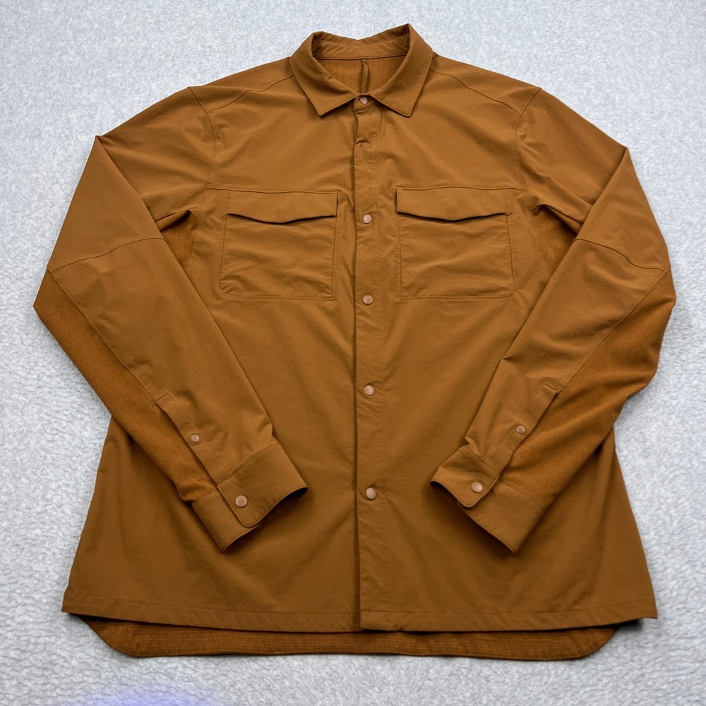 Lululemon Double Pocket Long Sleeve Overshirt Mens Large* Copper Snap Tee M3DDZS